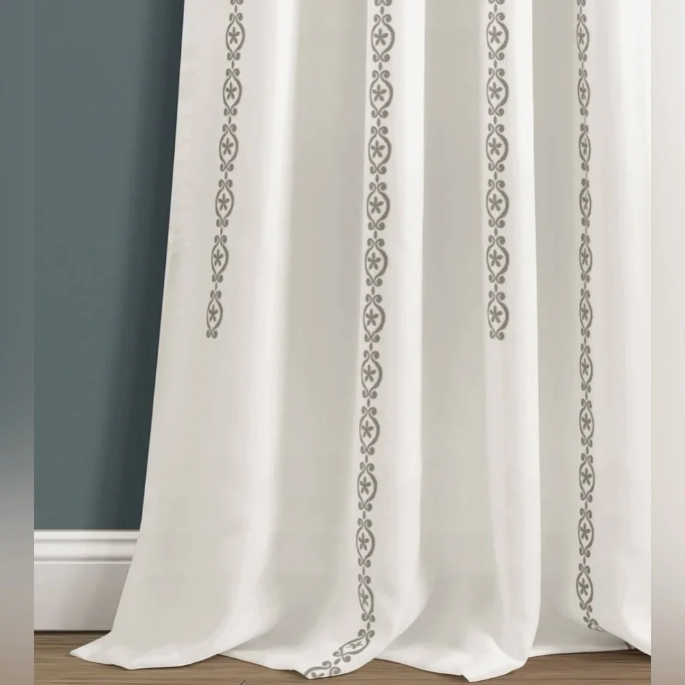 Lush Decor Stripe Medallion Curtains Fabric Mandala Bohemian Damask 84